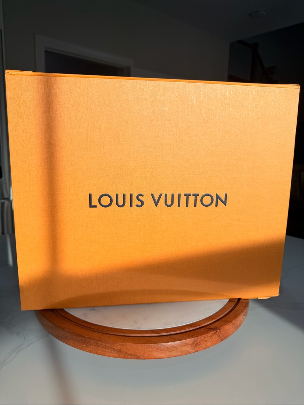 Louis Vuitton Orange Box with Black Logo